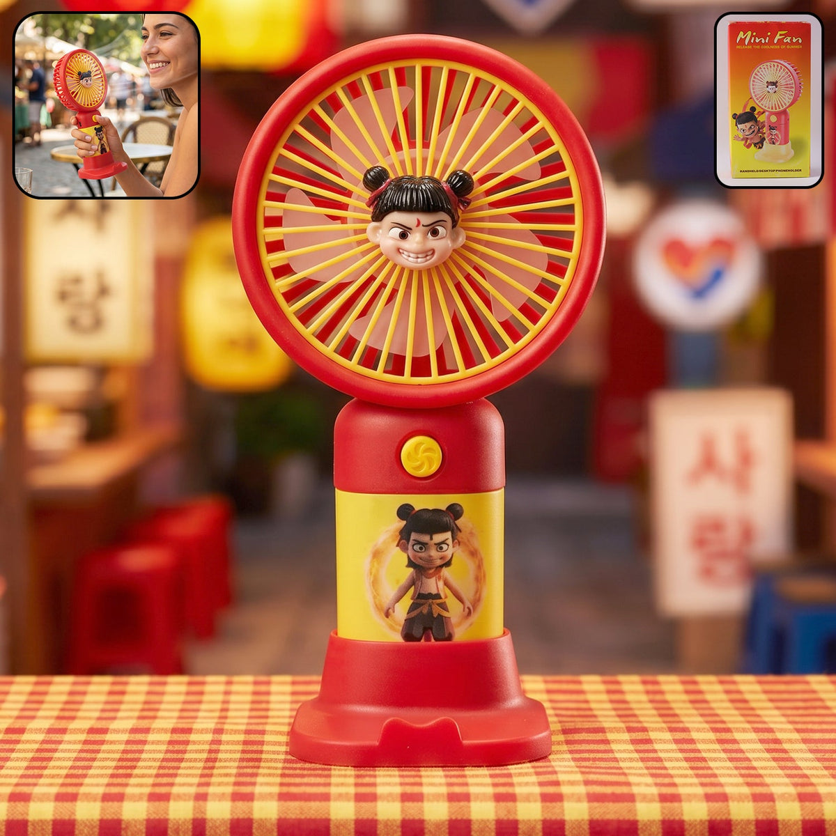 cute cartoon character portable mini fan Main image