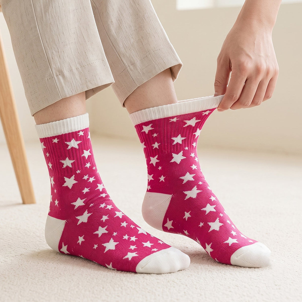 Soft Socks Comfortable Breathable Stretchable Assorted Design Colour (1 Pair) Main image