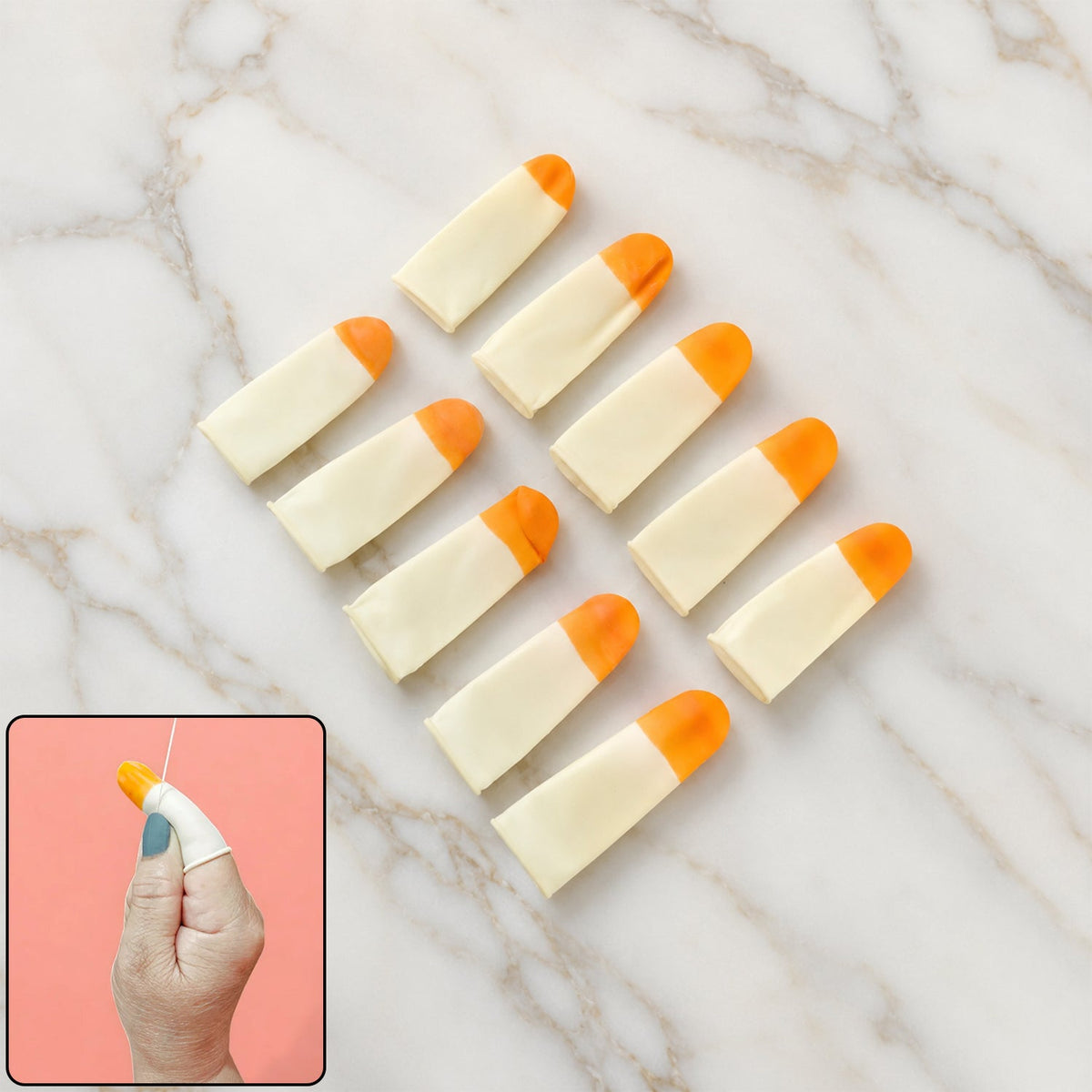 Silicone finger protector caps, reusable anti slip fingertip covers (10 pcs set) Main image