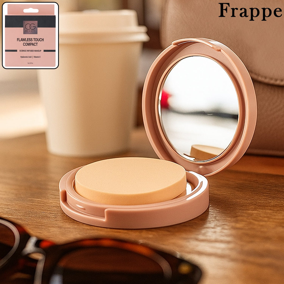 OG Beauty Compact Powder in warm Brew shade for medium to dusky skin Main image