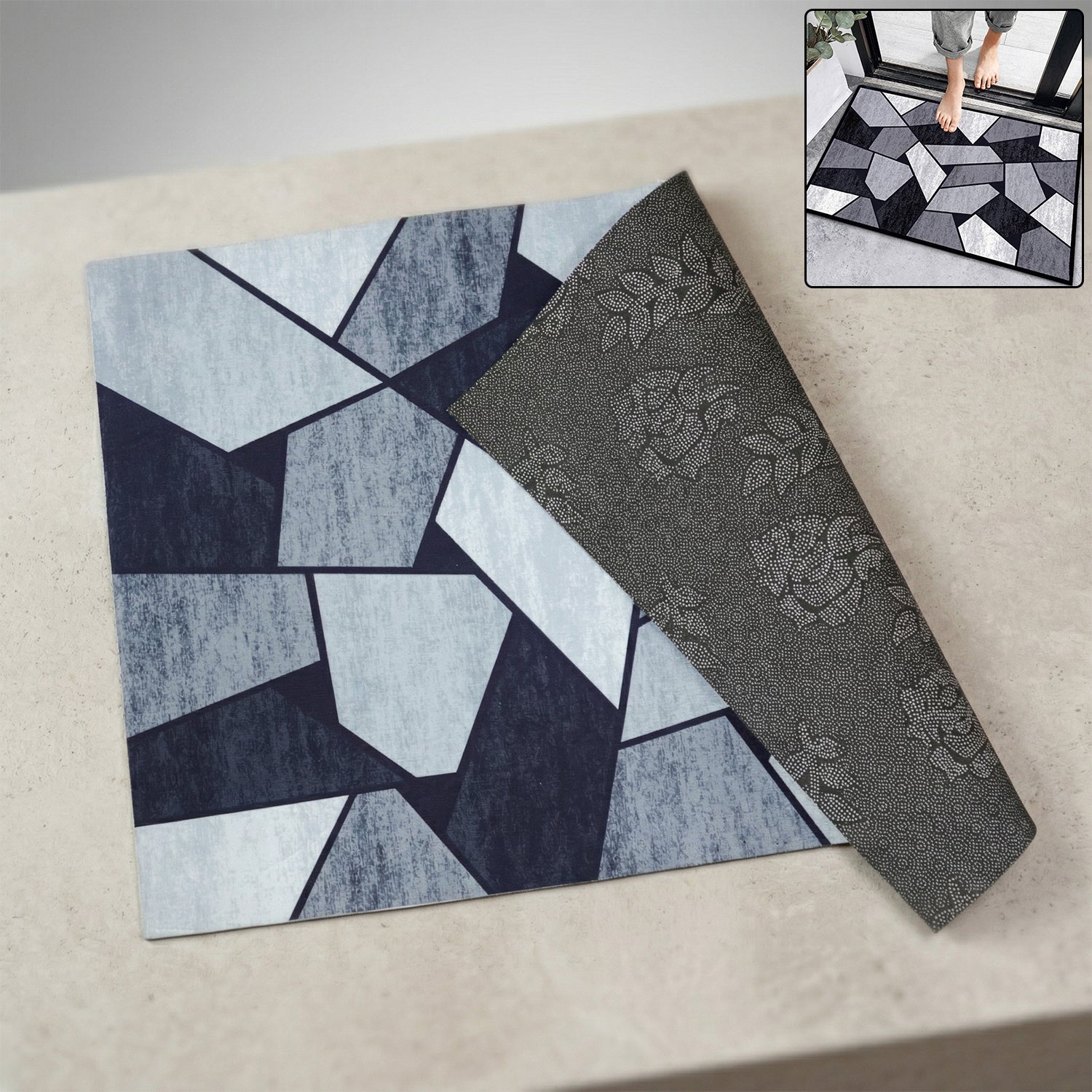 Geometric Anti Slip Door Floor Mat – Stylish & Water Absorbent Secondary image