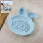 Dumpling serving plate with built-in perforated strainer for draining excess oil