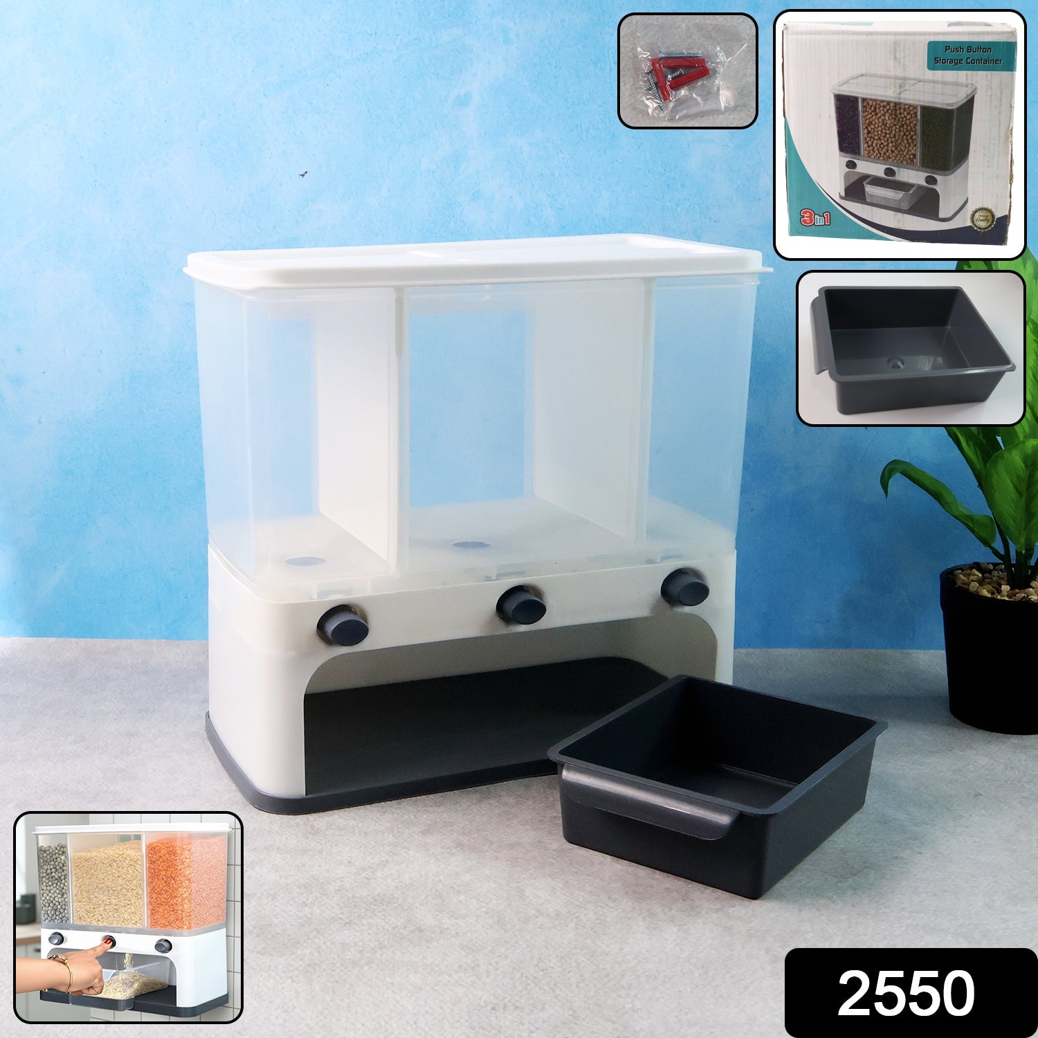 Easy Flow Cereal Dispenser – 3-in-1 Wall Mount Storage | CookAura Secondary image