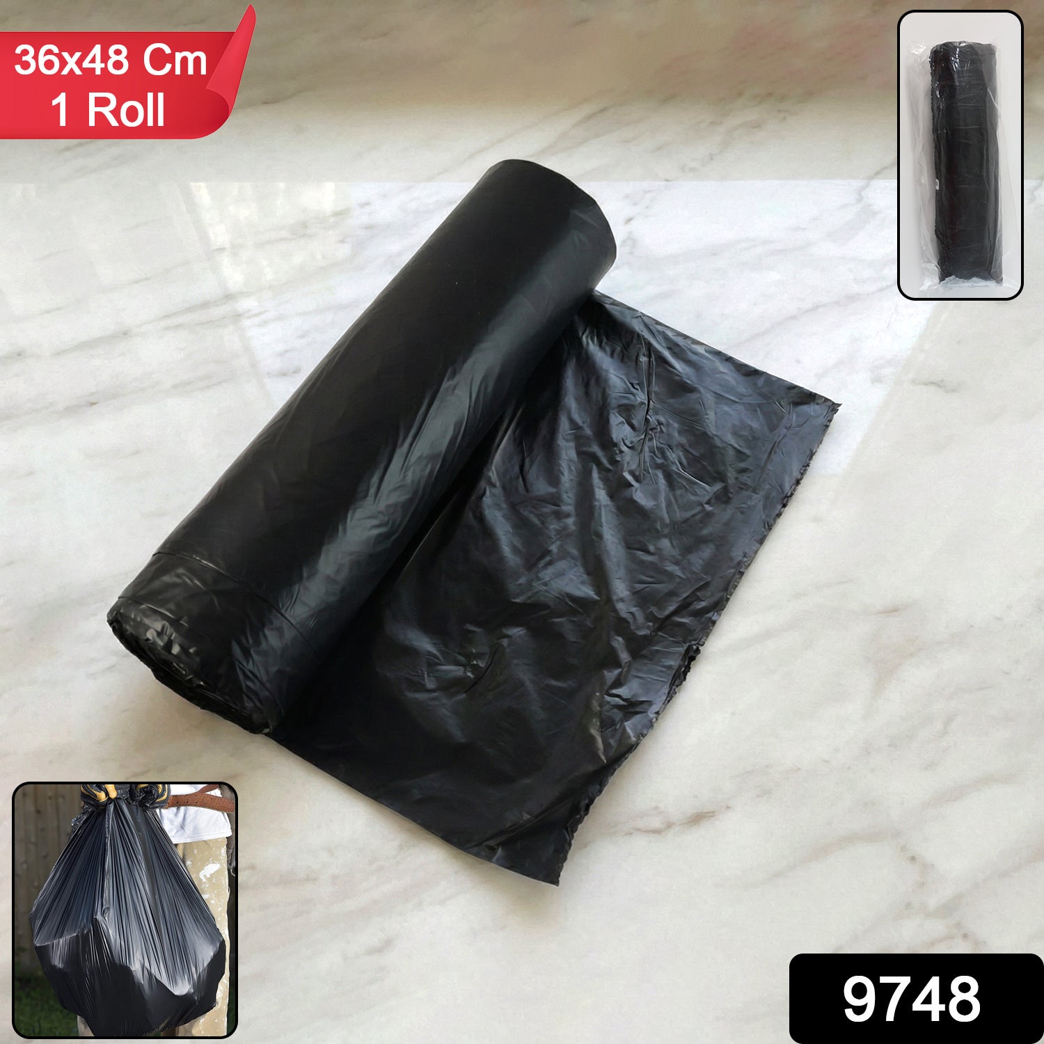 Black Garbage Bags – Heavy-Duty Dustbin Liners for Home & Office Secondary image