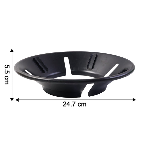 Closeup of durable gas stove flame protector ring showing corrosion resistance