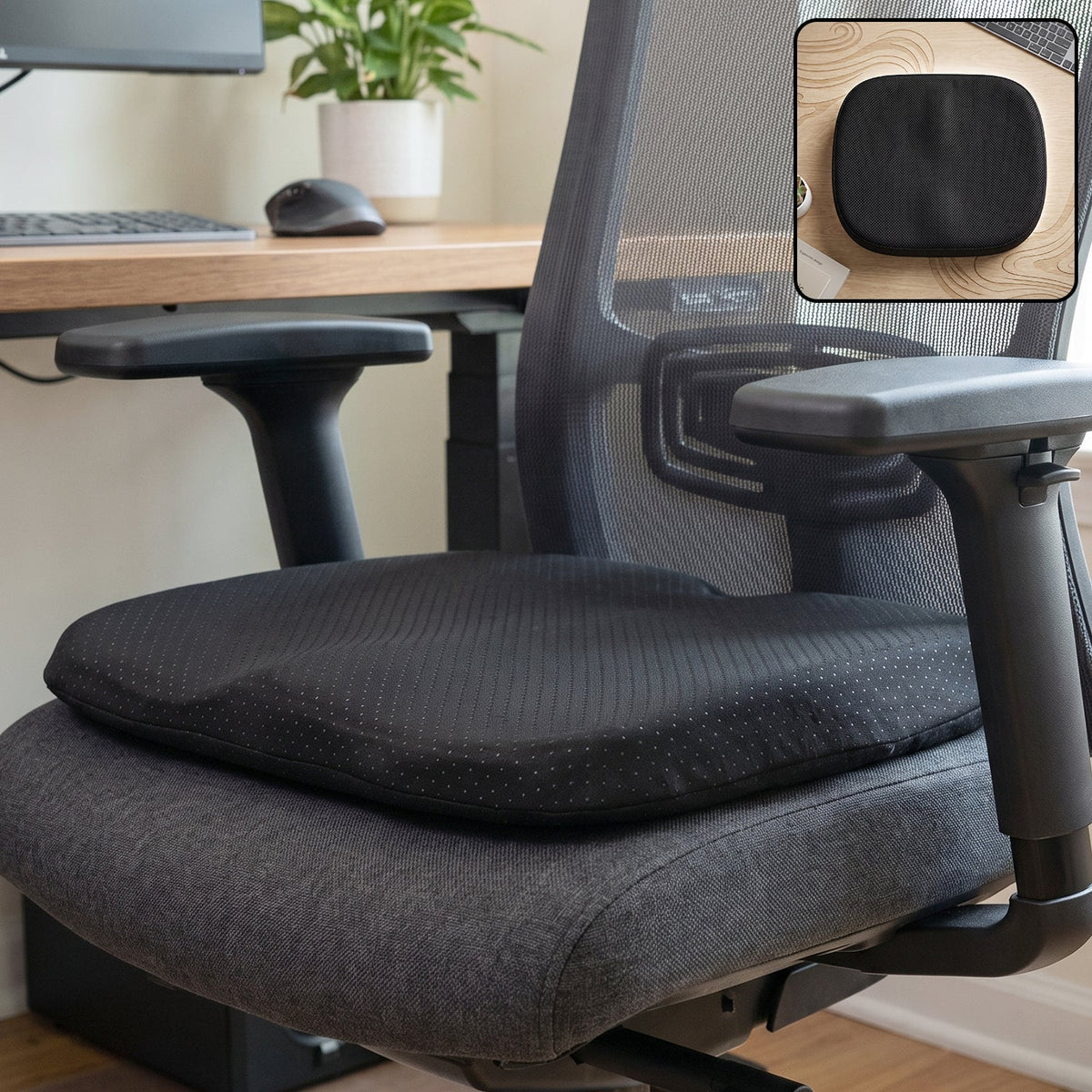 Ergonomic egg seat cushion, memory foam chair pad for office and car seat (1 pc) Main image