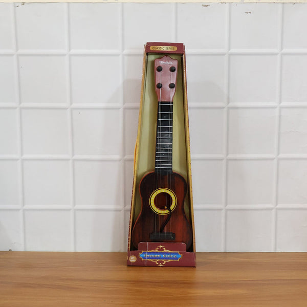 Wooden ukulele in use, ideal beginner musical instrument for kids