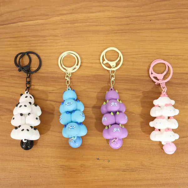 Cloud Cartoon Keychain with Bell – Cute Colorful Bag & Backpack Charm for Kids, Girls & Women