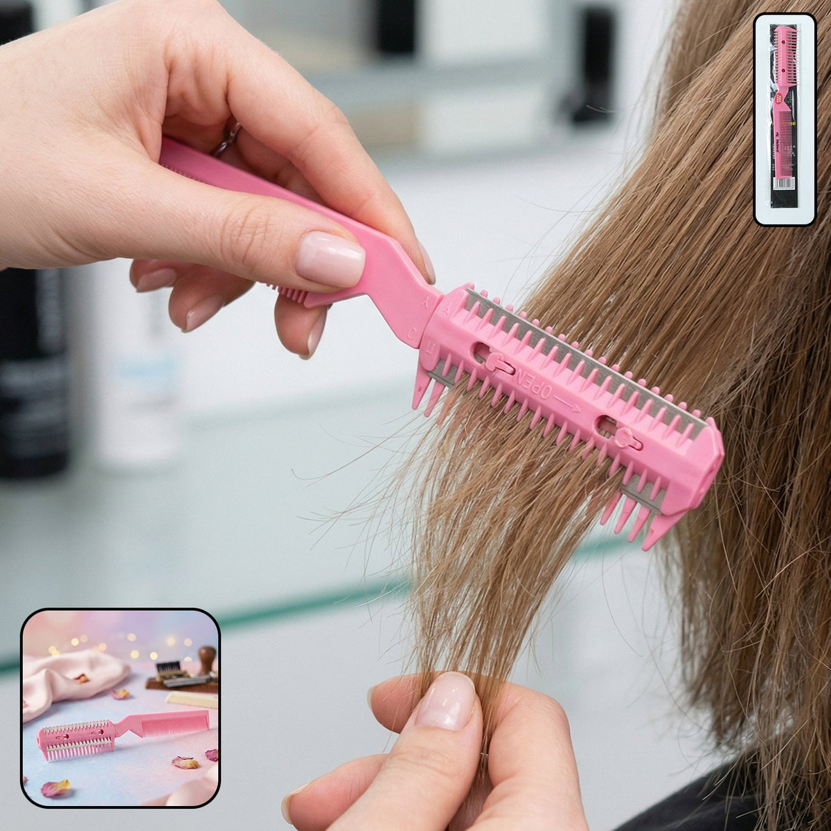 Dual-sided hair cutting razor comb for precise styling Main image