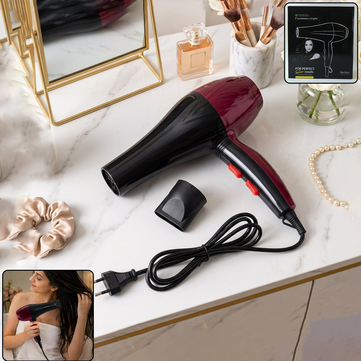 Professional Hair Dryer – High Power 2-Speed Salon Dryer | Calm & Curl Main image
