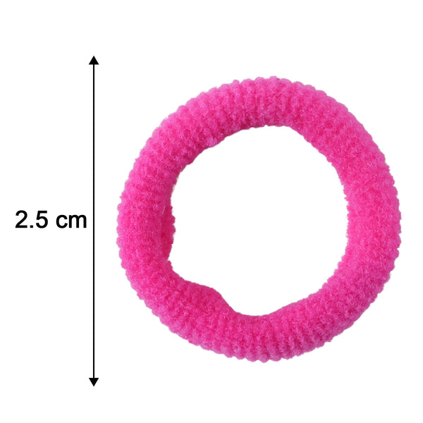 Display of hair tie size options in vibrant colors