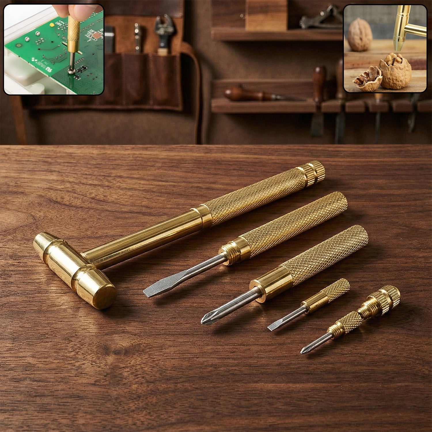 5-in-1 Small Hammer with Interchangeable Screwdriver Tips – Versatile Repair Tool Secondary image