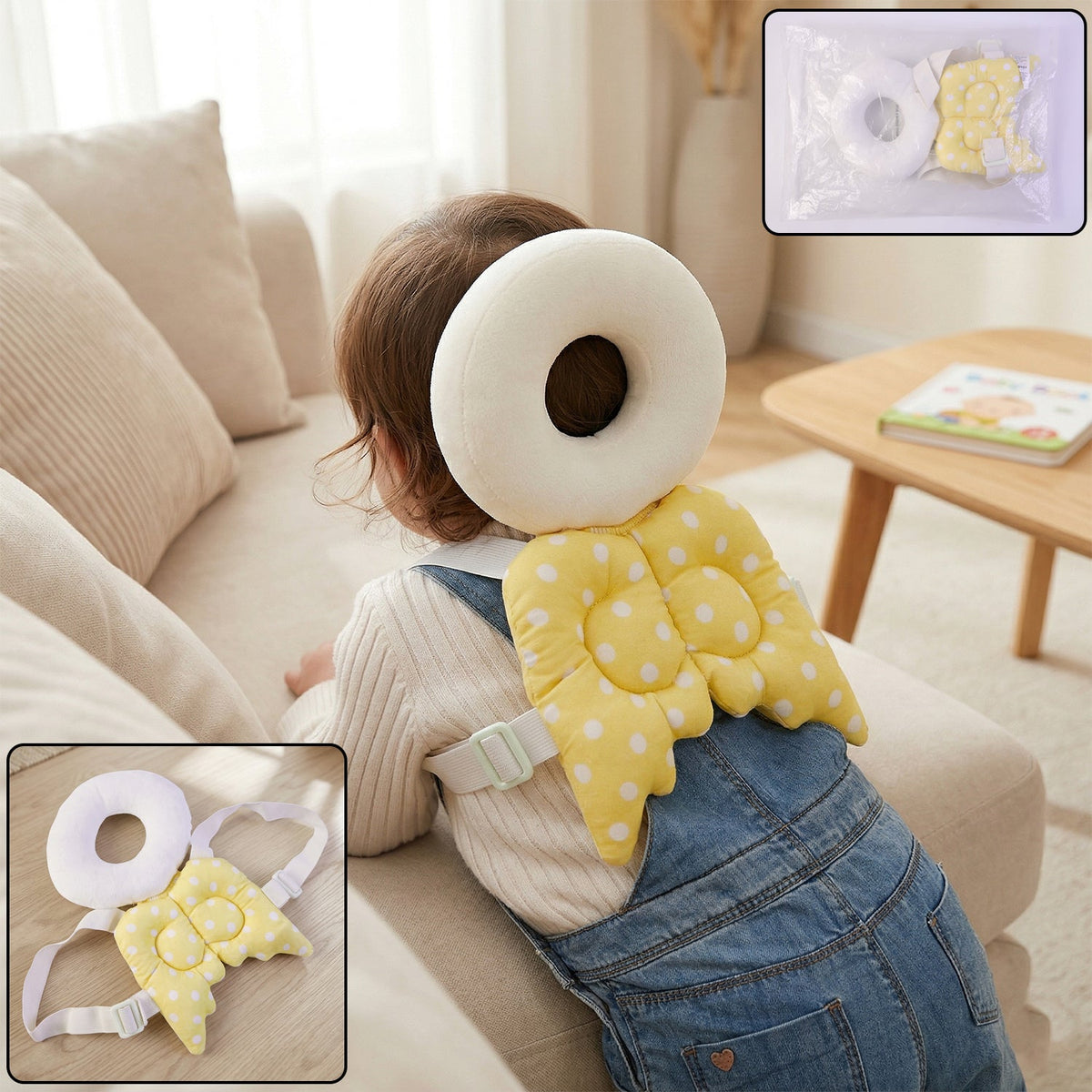 Baby head protector cushion in soft fabric for toddler safety Main image