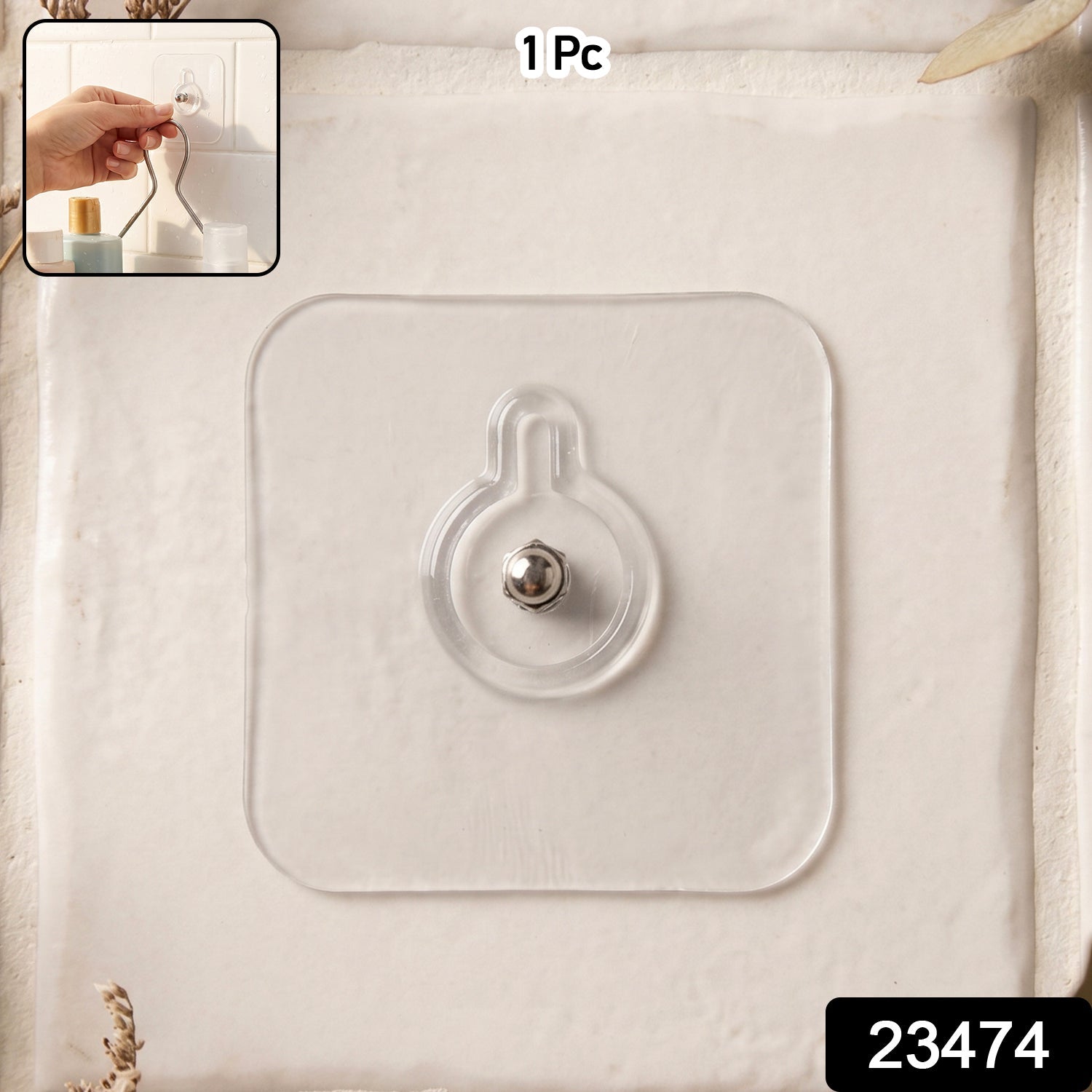 Self Adhesive Wall Hook – Heavy Duty Multipurpose Stick-On Hook Secondary image