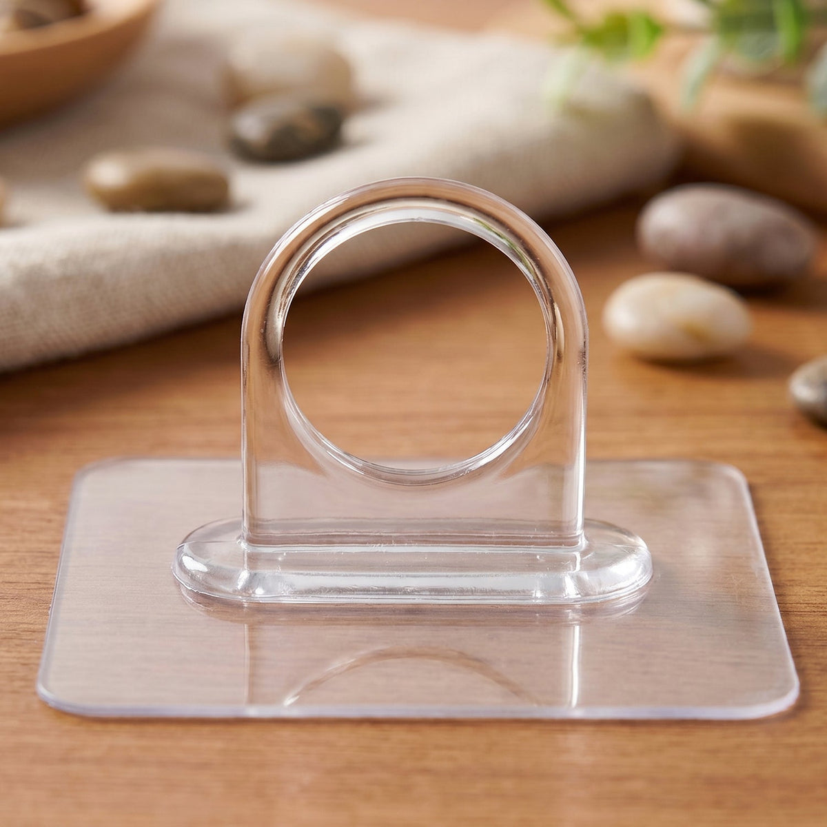 Transparent round wall hook for easy wall organization Main image