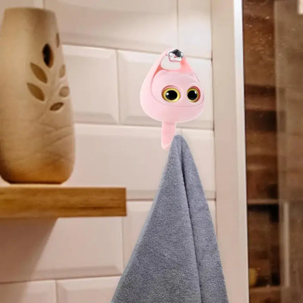 Cute Cat Self-Adhesive Wall Hook – No Drill Waterproof Sticky Hook for Keys, Towels, Bags & Home Organization