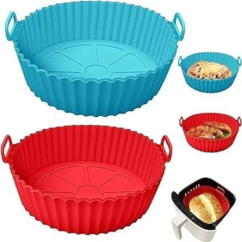 6 Pcs Silicone Air Fryer Pot Liners – Reusable Heat-Resistant Baking & Cooking Cups for Air Fryer