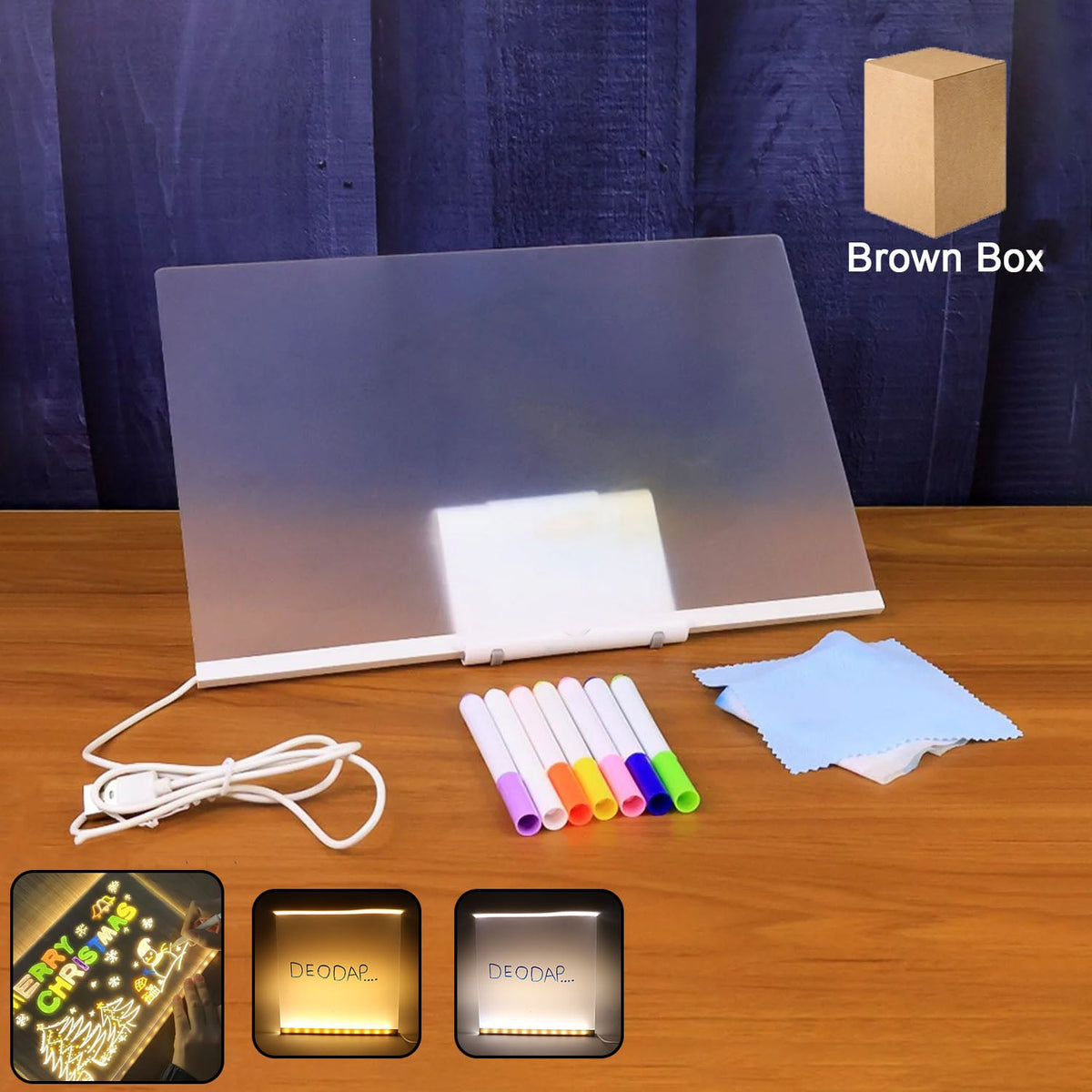 USB powered LED acrylic writing board illuminated for vibrant messages Main image