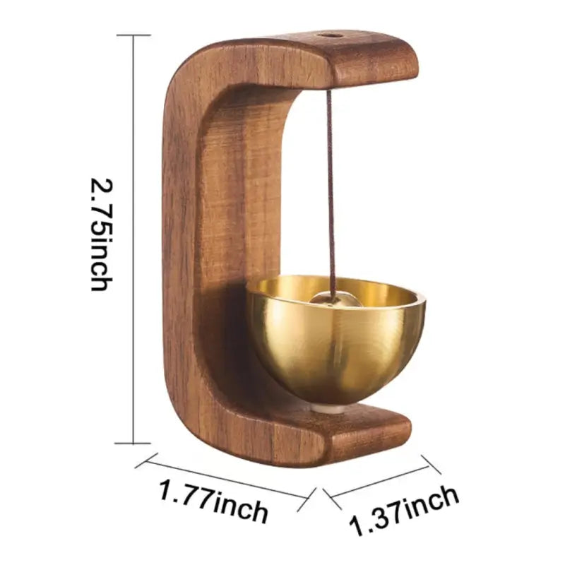 Wooden Door Bell – Handcrafted Hanging Chime with Metal Bell for Home Entrance Décor