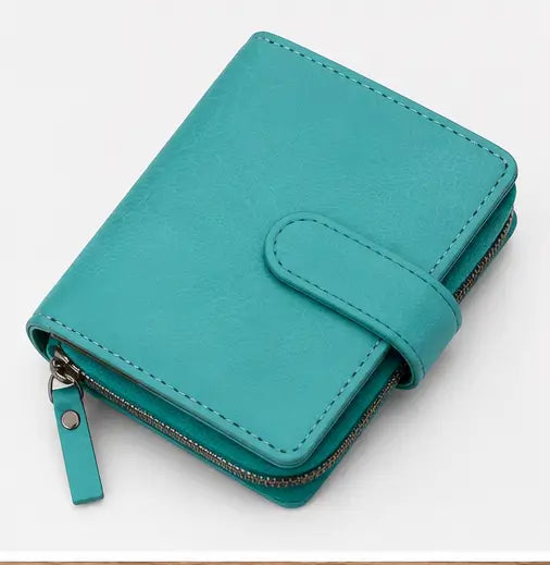 Small Women’s PU Leather Wallet – Multi-Compartment Zipper Wallet, Credit Card Holder & Coin Purse