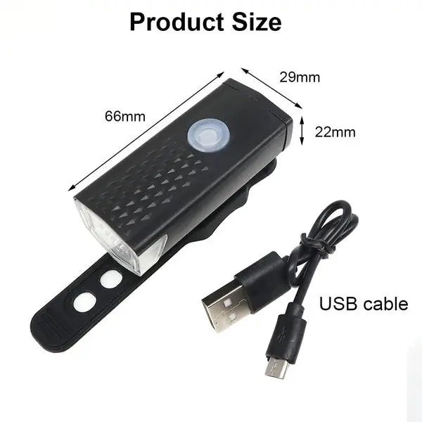 USB Rechargeable 400 Lumen Bicycle Front Headlight Cycle Light Set