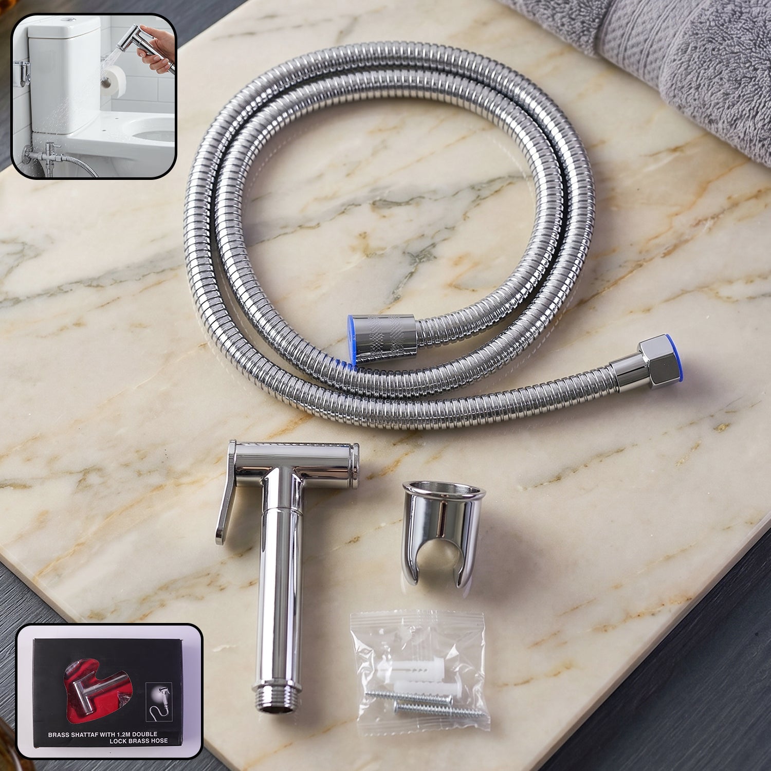 Brass Shattaf Health Faucet – Durable Chrome Finish for Hygiene Secondary image