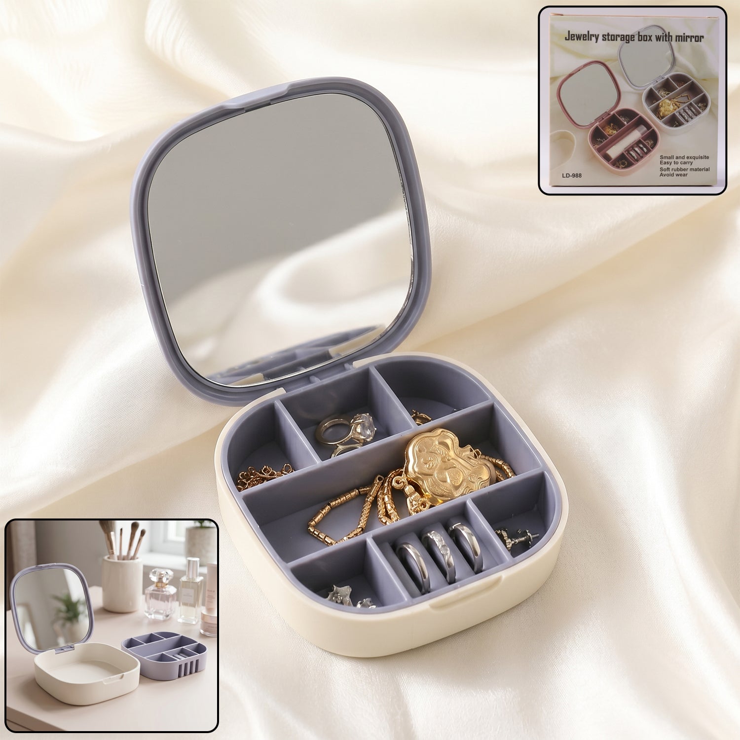 Plastic Jewelry Storage Box – Compact & Travel-Friendly Organizer Secondary image