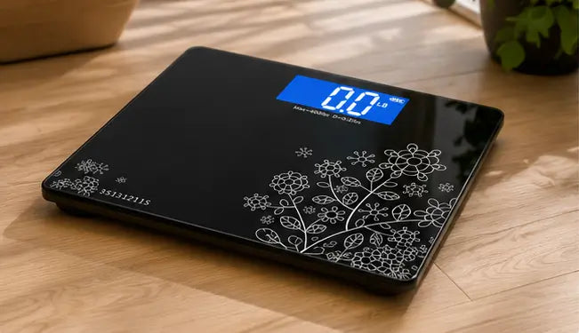Digital Body Weight Machine – 180kg Electronic Weighing Scale with Tempered Glass Platform & LCD Display