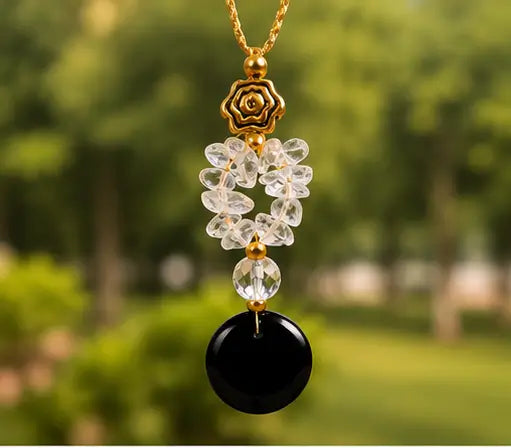 Lumba Twinkling Chunky Rakhi – Premium White Quartz & Black Onyx Beaded Lumba Rakhi for Bhabhi | Elegant Raksha Bandhan Bracelet Secondary image