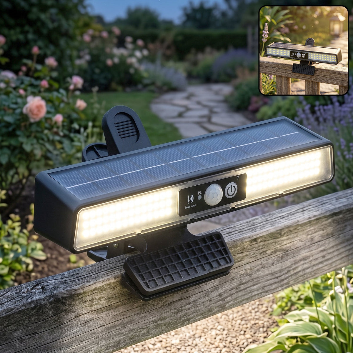 102 LED solar clip sensor light Main image