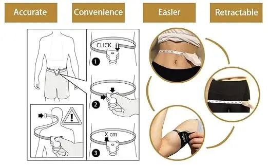 Body Measuring Tape – Retractable 150 cm Measuring Tape for Waist, Body & Fitness Measurements