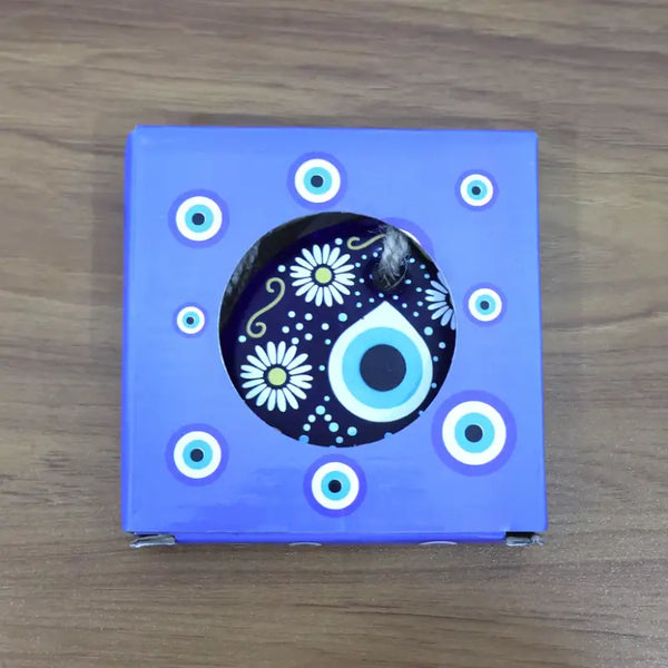 Decorative Evil Eye Wall Hanging Nazar Protector Charm with Beads Blue Glass Design for Home, Office, Car & Entrance Vastu Feng Shui Decorative Ornament