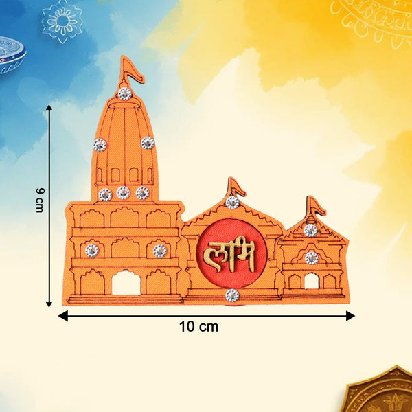 Decorative Shubh Labh wall sticker featuring temple design ideal for pooja rooms and doors.