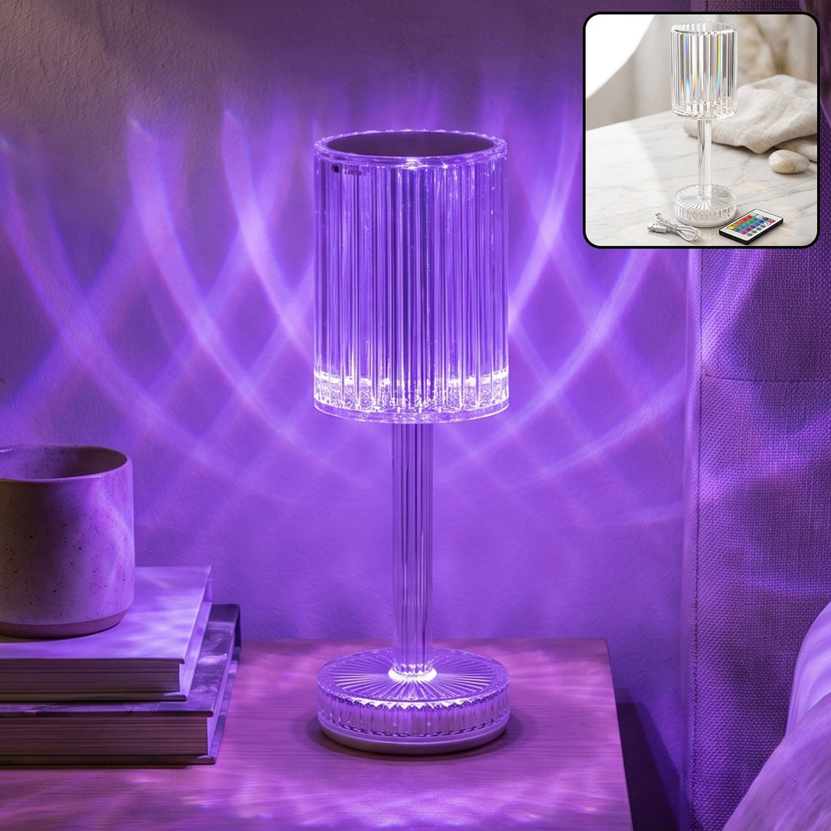 Touch control crystal LED lamp Main image