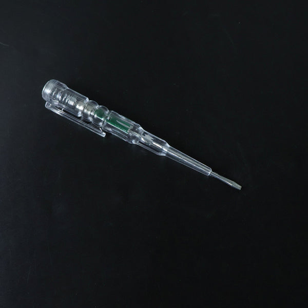 Digital voltage tester pen with illuminated LED indicator showing power detection