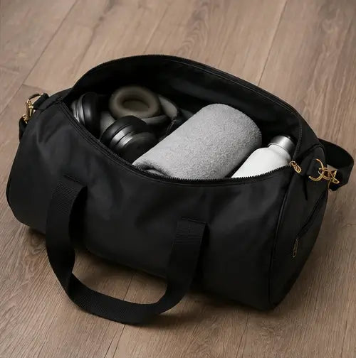 Elite Alluring Handbag – PU Gym Duffle Bag with 2 Compartments & Zip Closure