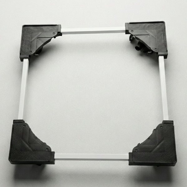 Adjustable appliance stand elevating a washing machine in a laundry area
