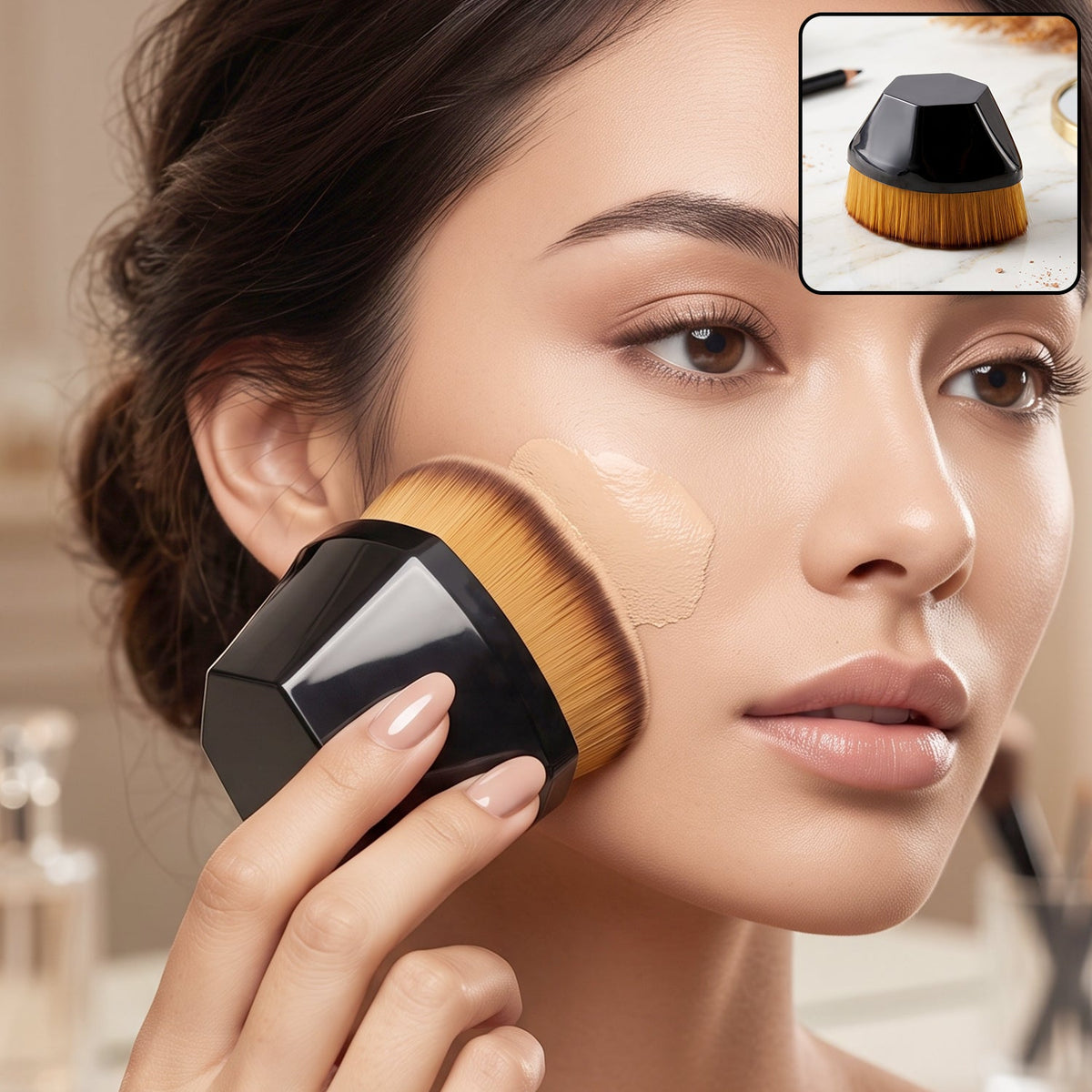 Foundation Makeup Brush – Soft Bristles & Portable Case | BeautyBare (B Grade) Main image