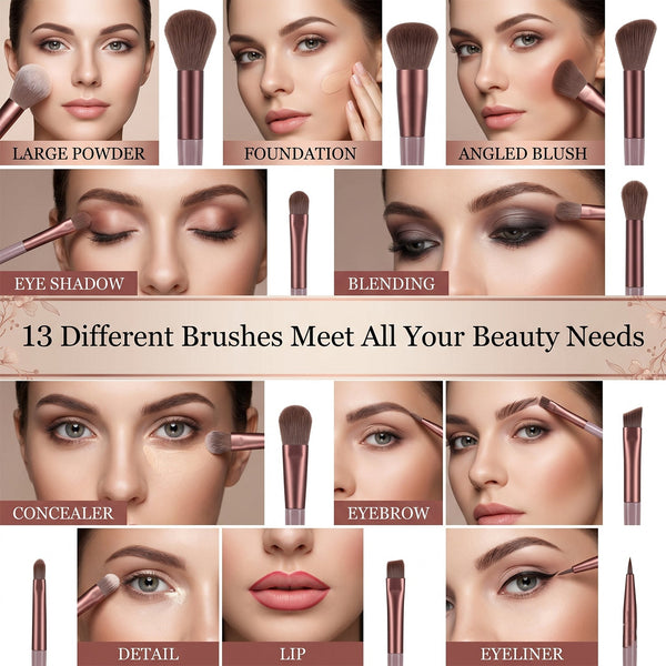 Makeup brush set detail