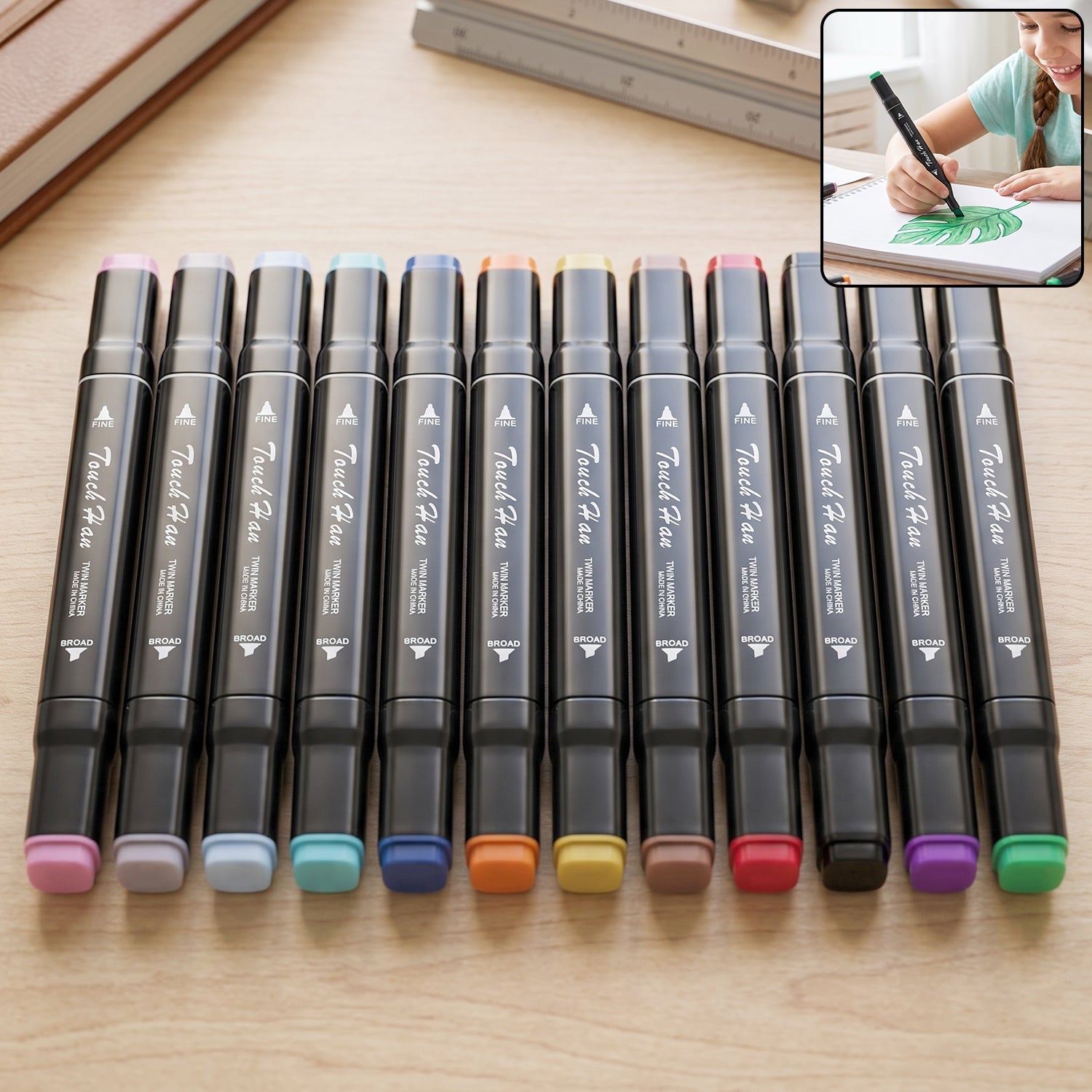 Acrylic Dual Tip Marker Set – Vibrant Watercolor Art Pens Secondary image