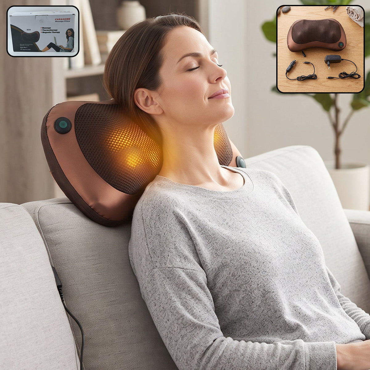 Professional Massage Pillow – Heat & Rollers | Velvet Wellness Main image