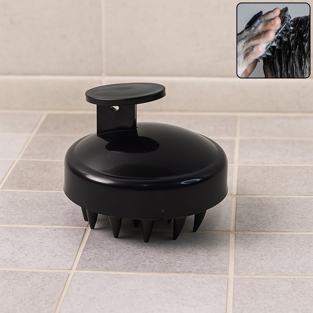 Scalp massager shampoo brush with soft silicone bristles for gentle scalp cleansing Main image