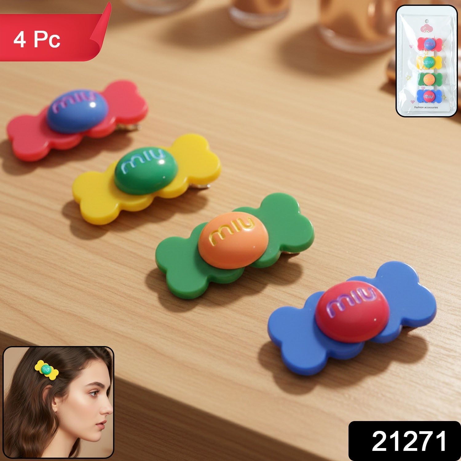 Candy Hair Clips – Cute Colorful Snap Accessories for Girls Secondary image