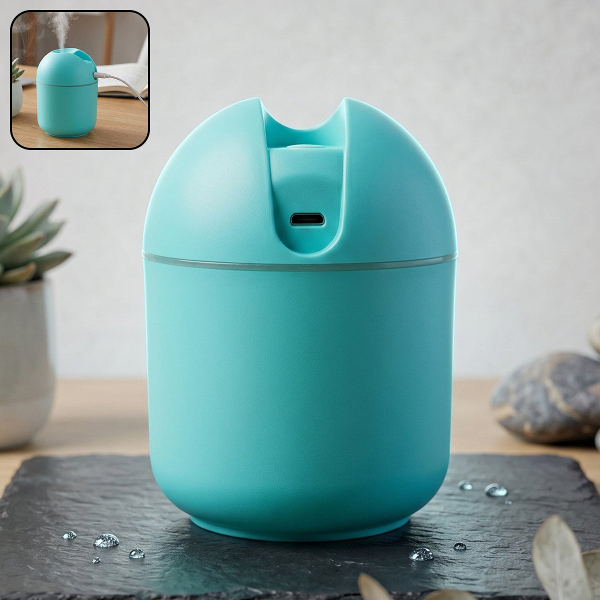 Portable USB mini air humidifier releasing cool mist for home or travel Main image