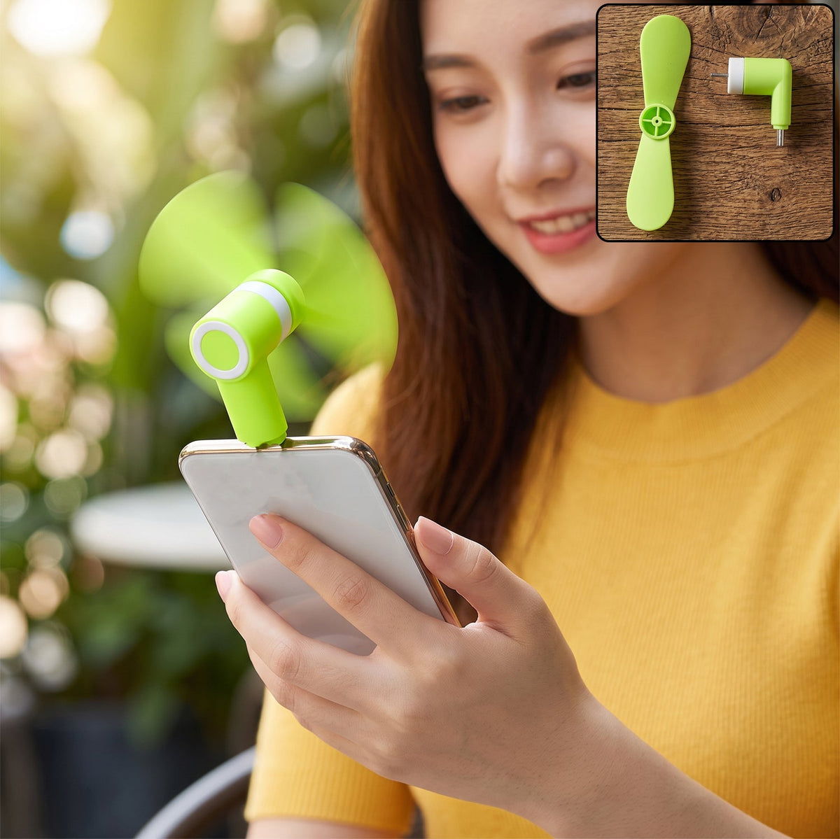 Mini USB fan, portable mobile phone plug in cooling fan with soft blades (1 pc) Main image