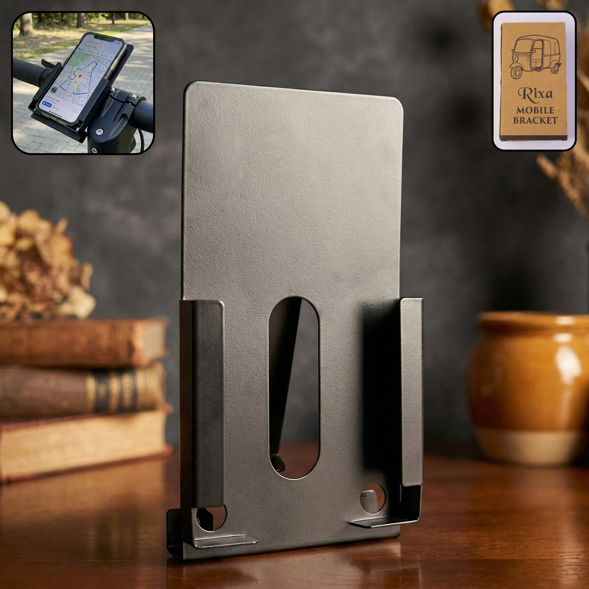 Adjustable metal mobile holder for auto rickshaw dashboard Main image