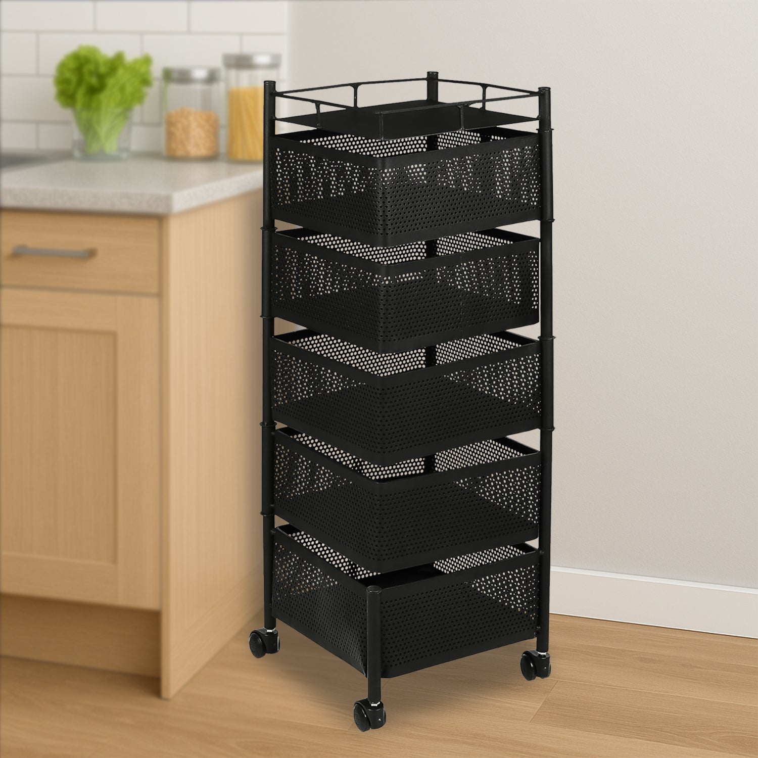5 Layer Kitchen Storage Trolley – Multipurpose Organizer with Wheels Secondary image