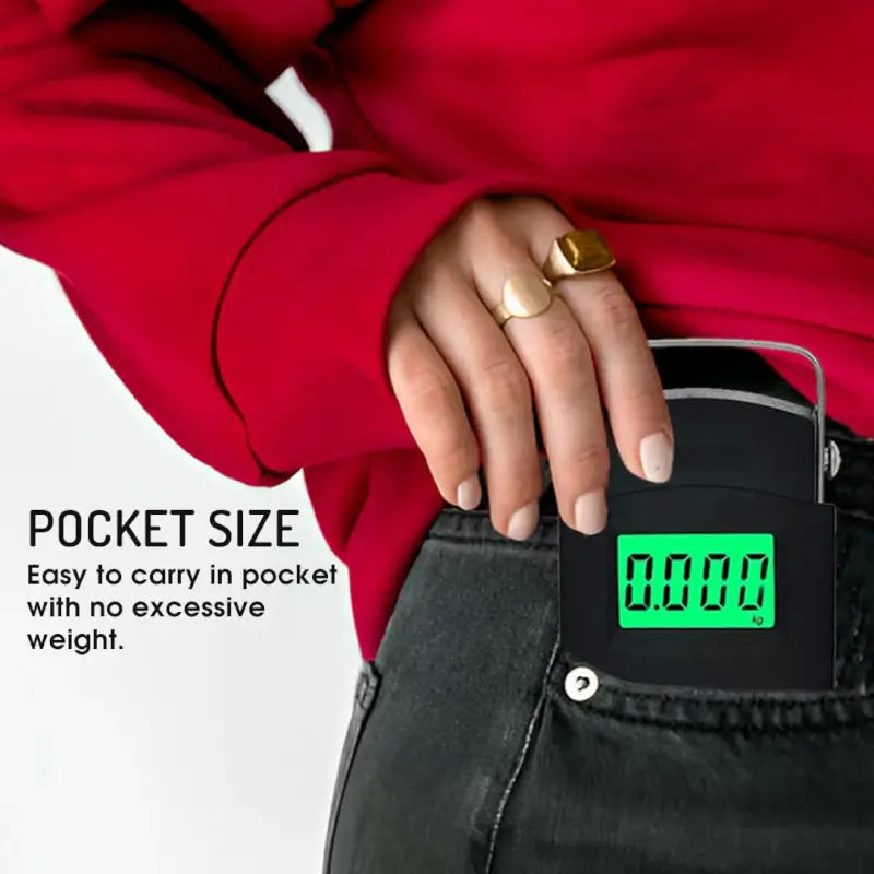 Electronic Portable Fishing Hook Type Digital LED Screen Luggage Weighing Scale, 50 kg/110 Lb (Black) Secondary image