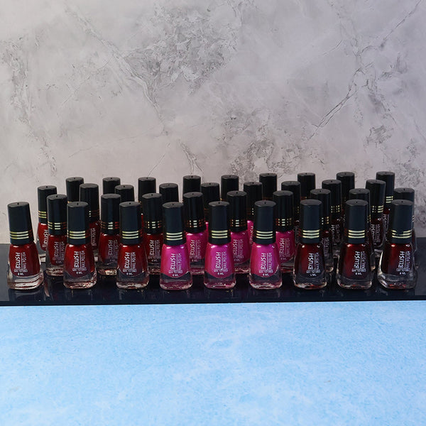 Metallic-effect clear blush nail polish in vibrant color shade