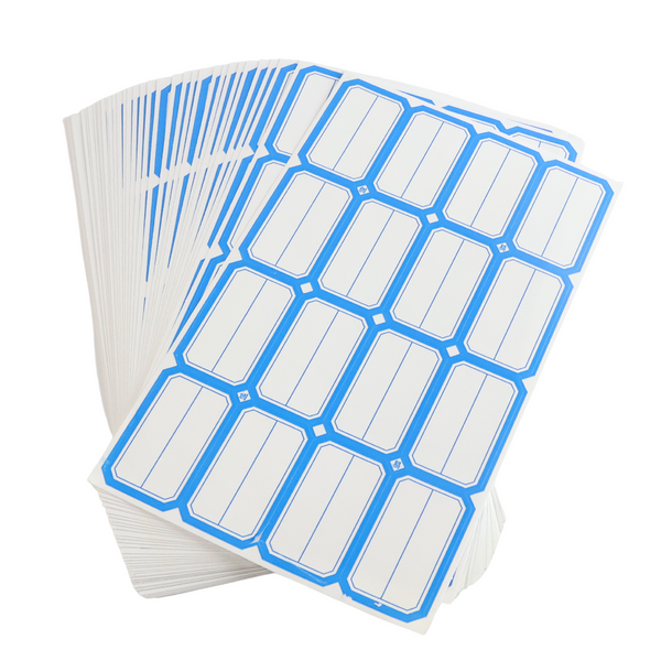 Office label sheets for files and supplies with writable surface